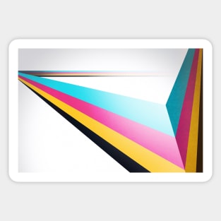 Abstract CMYK Line Design Sticker